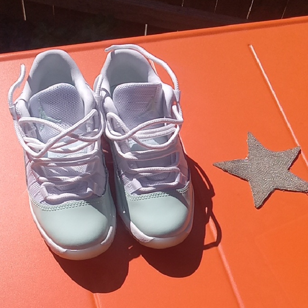 Mint Green & White Jordans
